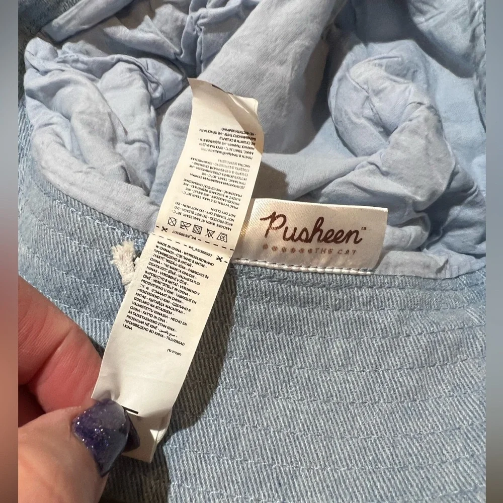 Pusheen The Cat‎ Reserved Kids Light Blue Bucket Hat with Patch 5-9 years denim
